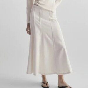 Massimo Dutti | White Denim Midi Skirt